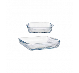 Plats à fours carrés 28x32CM-En verre